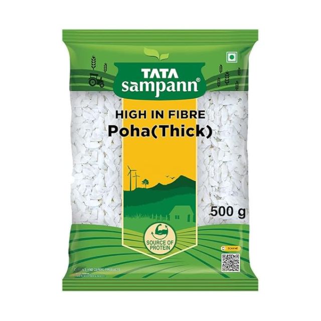 Tata Sampann, High in Fibre Poha(Thick), 500g
