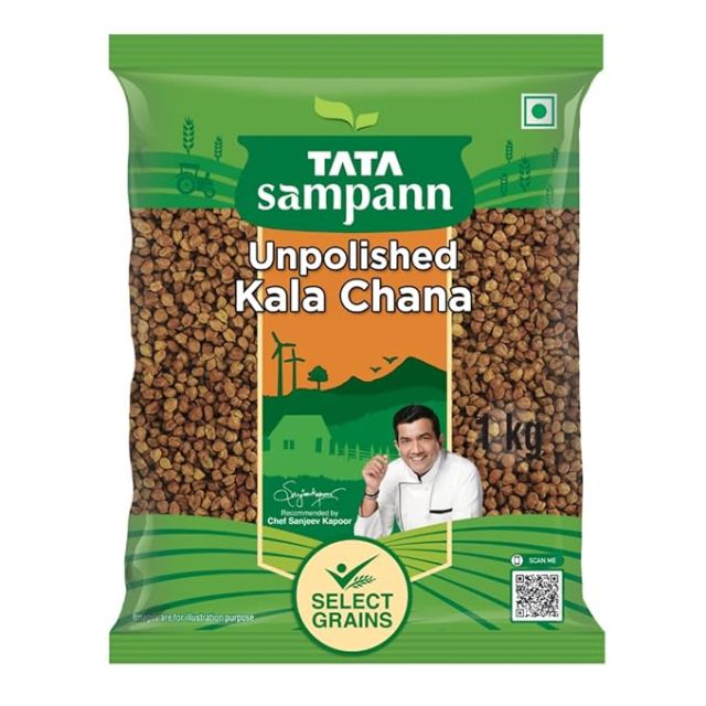Tata Sampann Unpolished Kala  Chana, 1kg (Black, Brown)