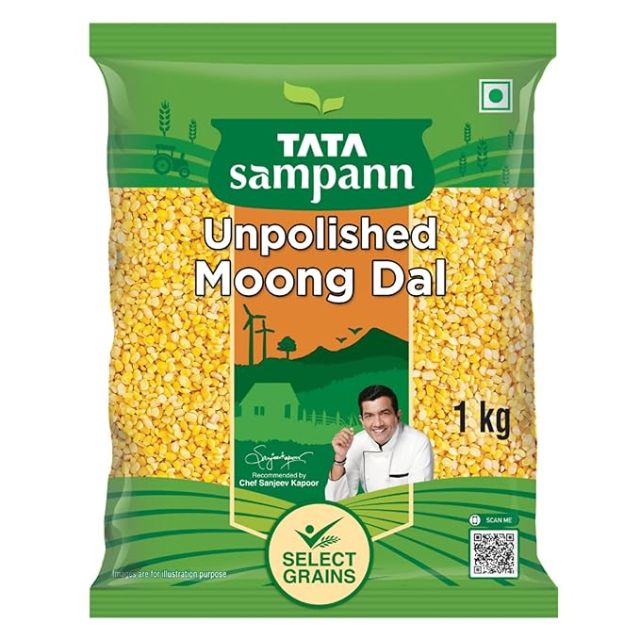 Tata Sampann Unpolished Moong Dal (Split), 1Kg